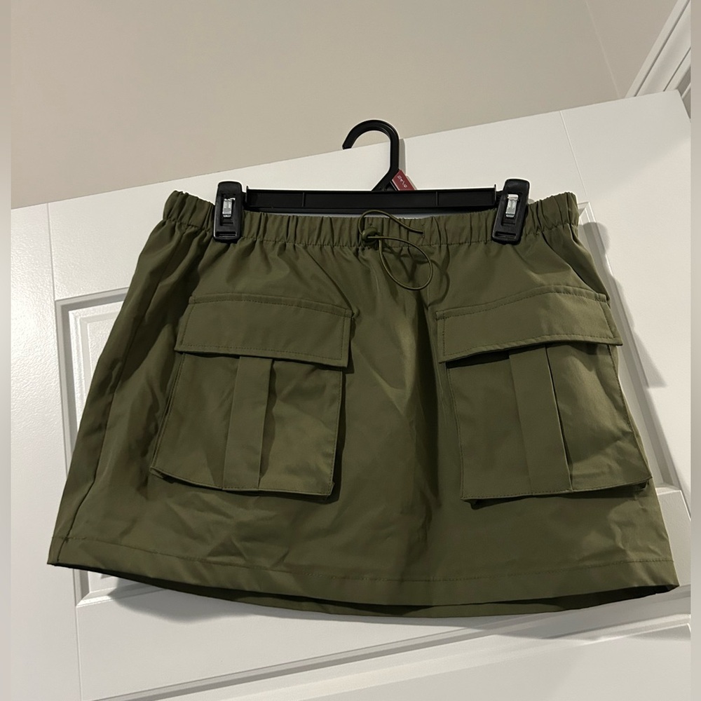 SHEIN Army Green Drawstring Skirt